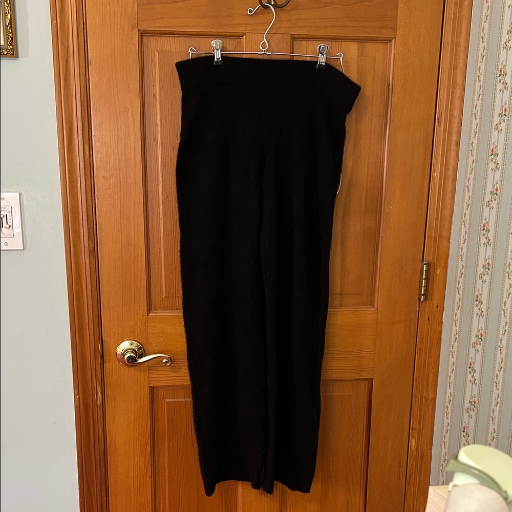 Black Cashmere soft Wide-Leg Pants